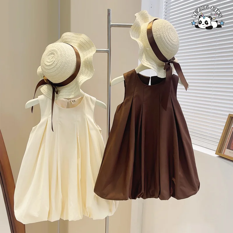 LEZONKIDS - Nova Ideia de Produto Vestidos de Cores Puras com Flores para Festa de Casamento e Últimos Desenhos de Vestidos para Meninas